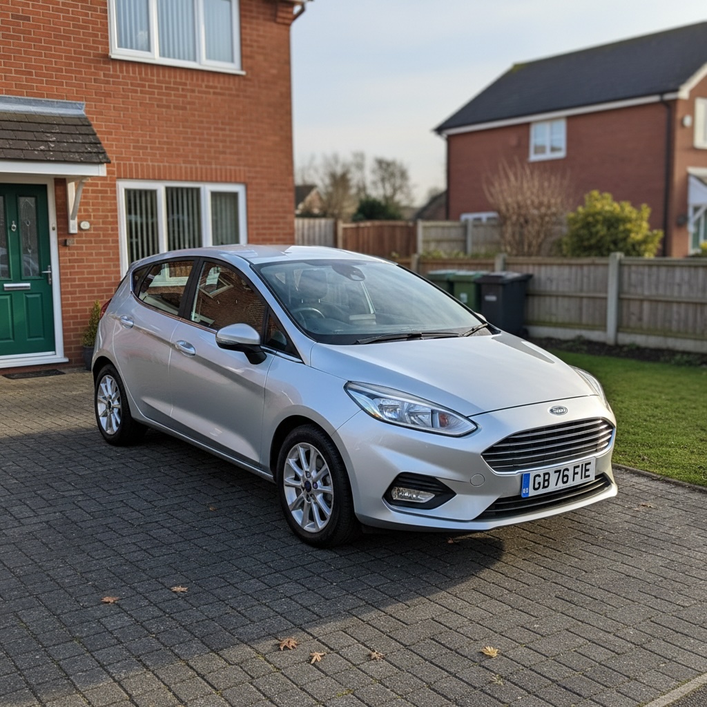Car on driveway - before